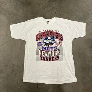 Vintage Y2K 2000 New York Yankees New York Mets subway series‎ mlb tee shirt